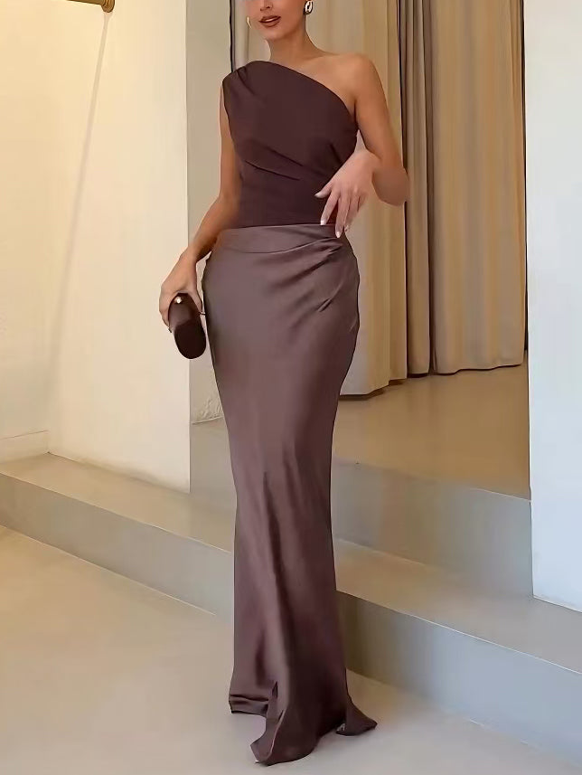 Anita™ | Robe Maxi de Soirée Élégante à Épaule Unique Plissée FRESH NORTH CO