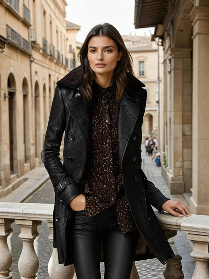 Manteau Élise Élégance en Cuir Suprême ORIS WEAR