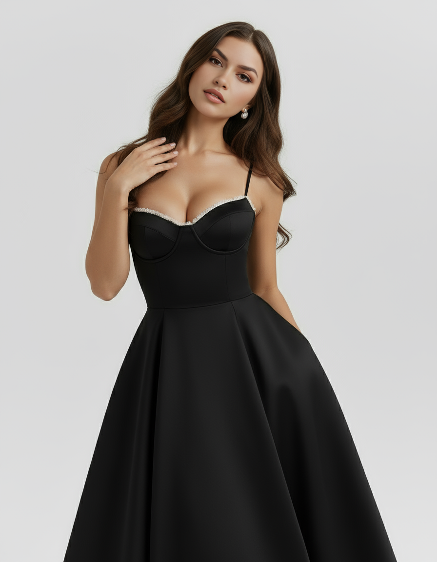 Seren | Robe Midi Élégante A Ligne Corset Invitées de Mariage Celeste London