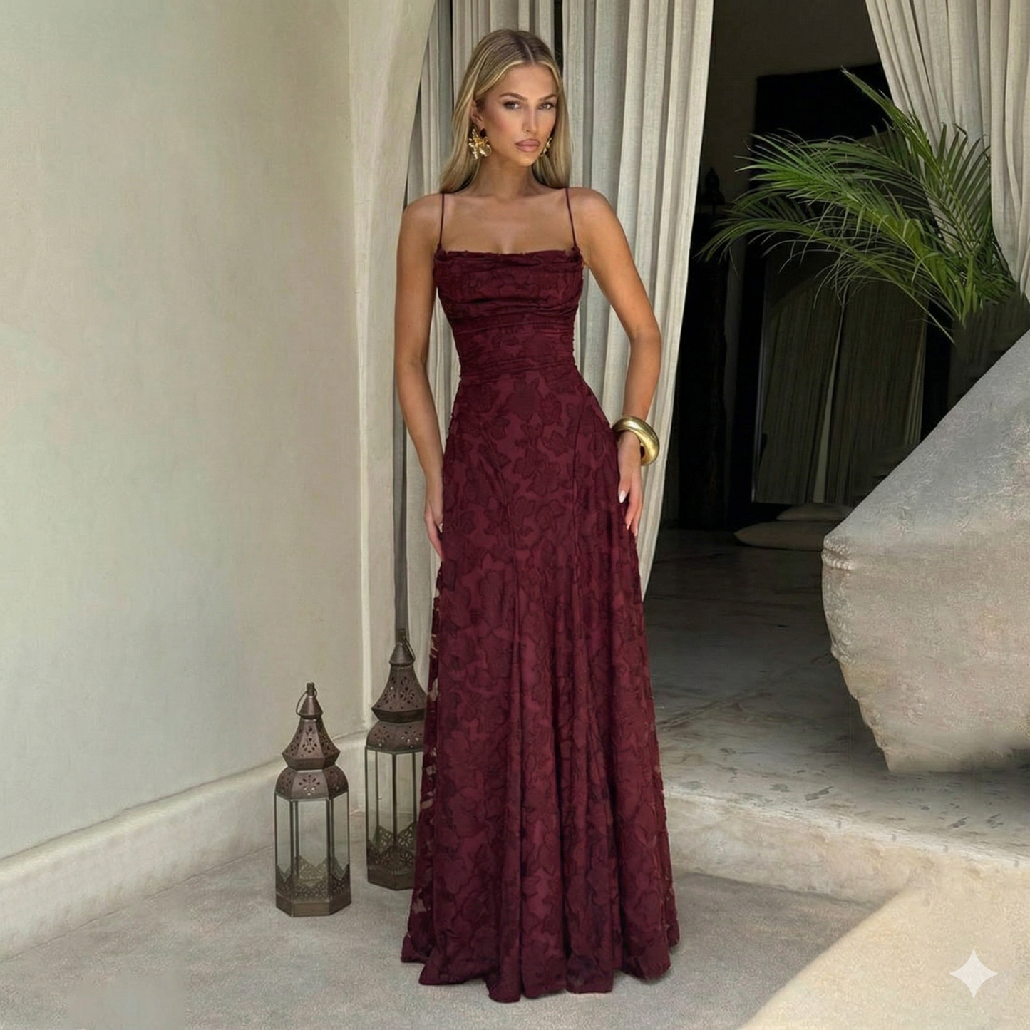 Ana | Robe longue à motif floral