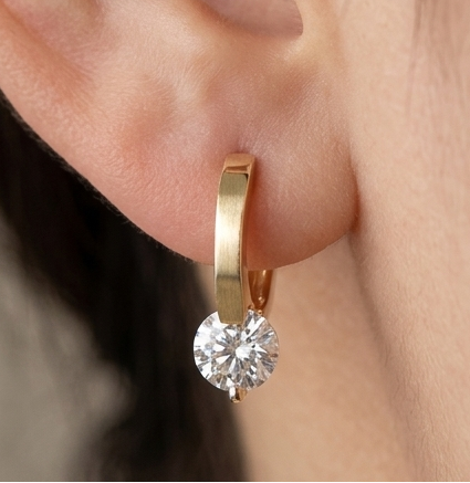 Boucles scintillante en pierre de zircone