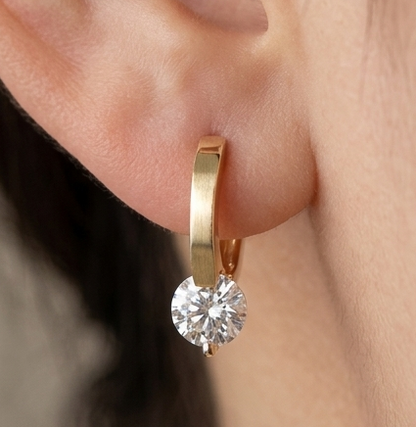 Boucles scintillante en pierre de zircone