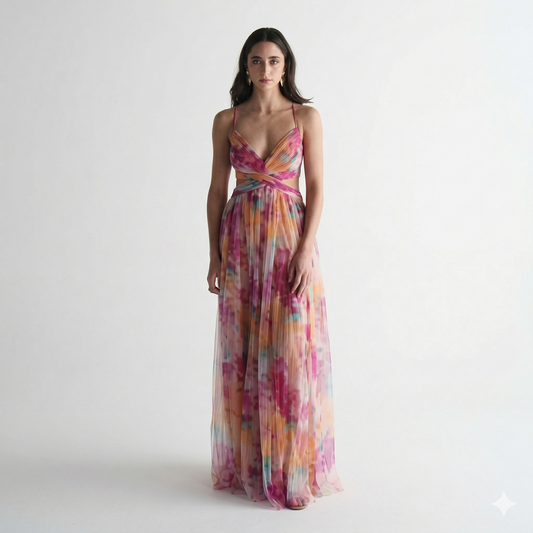 Carola - Robe longue florale charmante