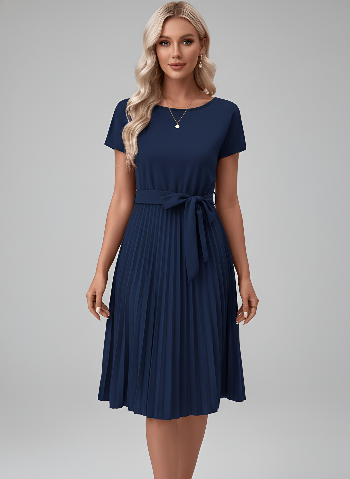 Robe midi femme élégante vert — ORIS WEAR