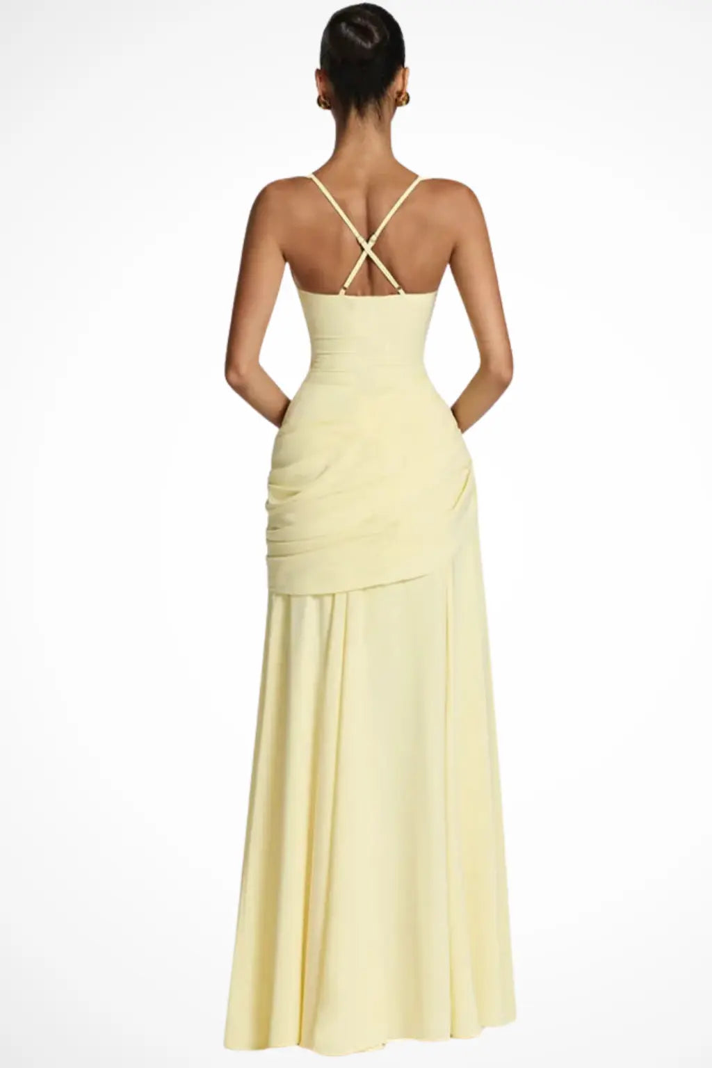 Clarisse | Robe Maxi de Mariage à Encolure Carrée Ruchée Celeste London