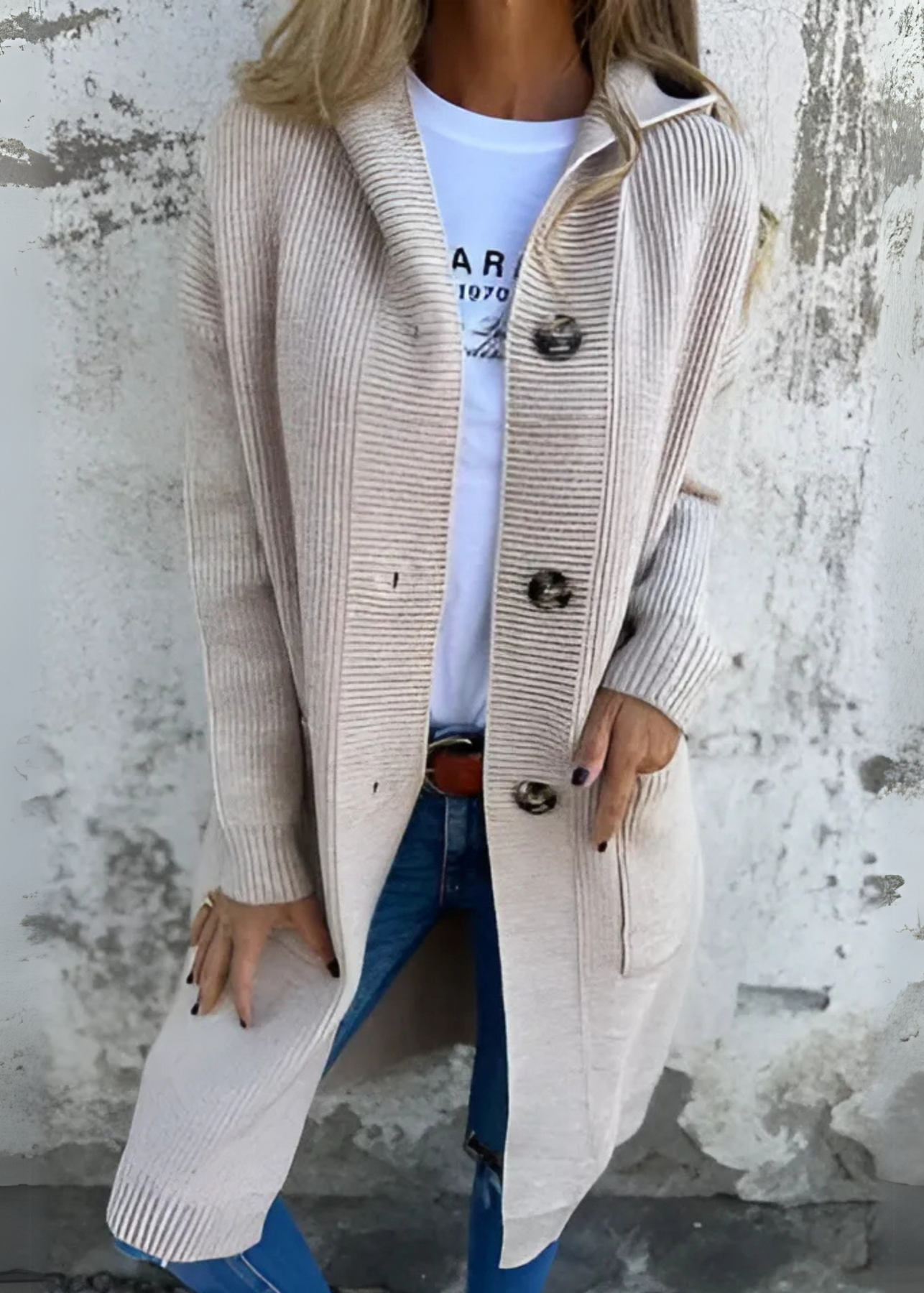 Cardigan Maille Gris Confort ORIS WEAR