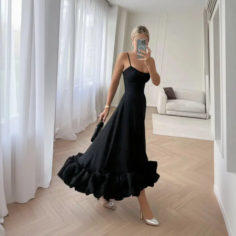 Robe longue femme bustier noir — ORIS WEAR