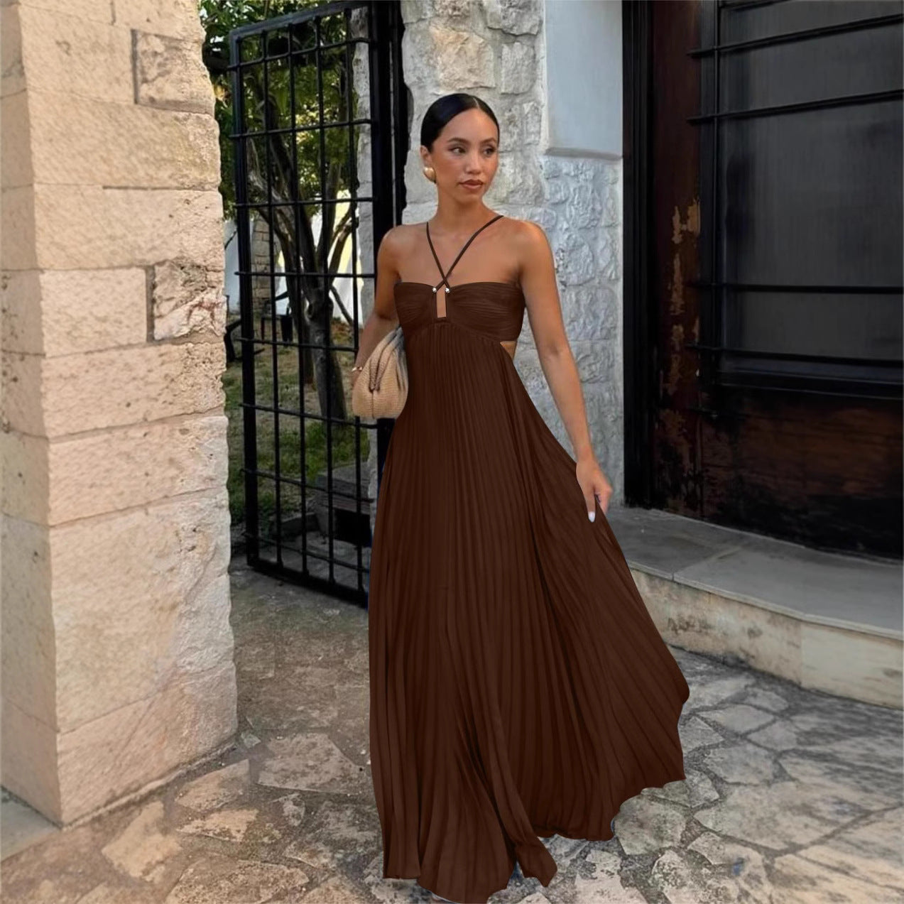 Robe Longue Plissée Sans Bretelles – Élégance Minimaliste d'Été ORIS WEAR