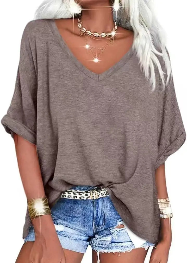 T-shirt Col V Été Décontracté ORIS WEAR