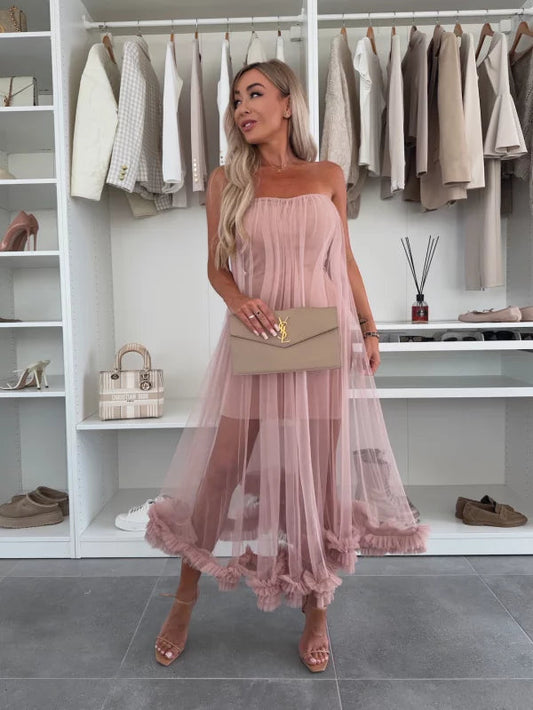 Robe longue femme fluide blanc — ORIS WEAR