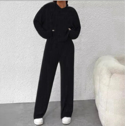 Best Ensemble Tricoté Casual Printemps-automne – Sweat à Capuche et Pantalon ORIS WEAR