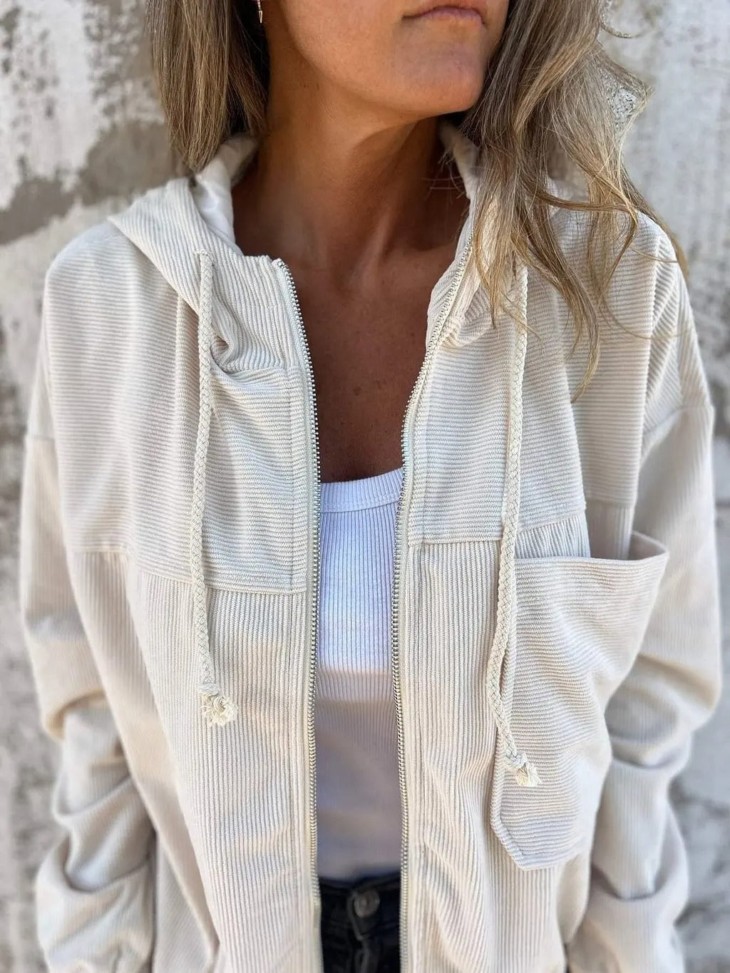 Veste femme en velours blanc — ORIS WEAR