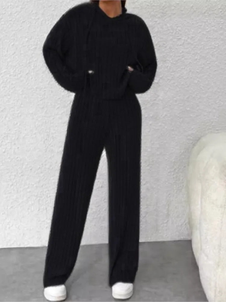 Best Ensemble Tricoté Casual Printemps-automne – Sweat à Capuche et Pantalon ORIS WEAR