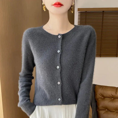 Cardigan en Mérinos 100% – Douceur et Élégance Printemps/Automne ORIS WEAR