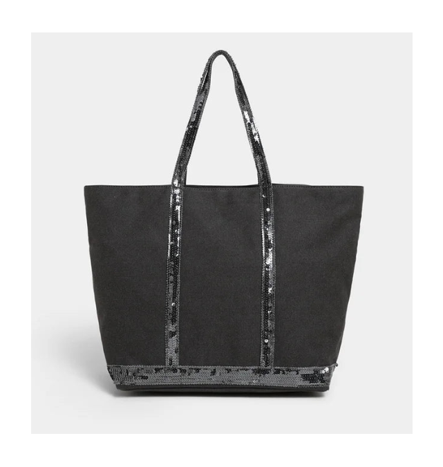 grand sac cabas avec fermeture eclair gris fonce
