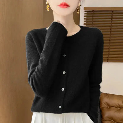 Cardigan en Mérinos 100% – Douceur et Élégance Printemps/Automne ORIS WEAR