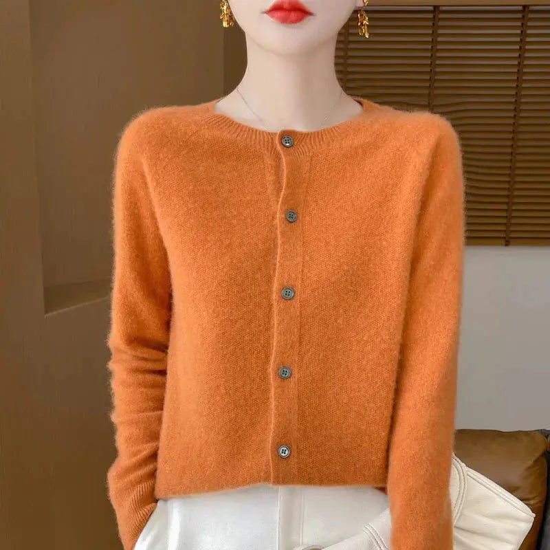 Cardigan en Mérinos 100% – Douceur et Élégance Printemps/Automne ORIS WEAR