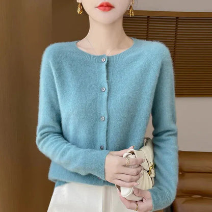 Cardigan en Mérinos 100% – Douceur et Élégance Printemps/Automne ORIS WEAR