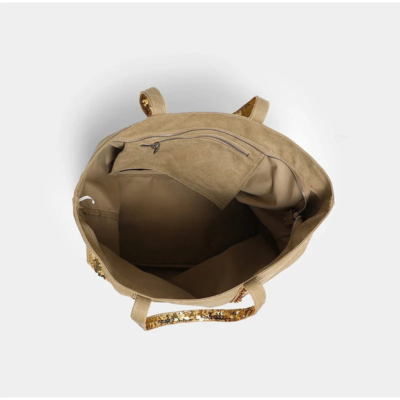 interieur du grand sac cabas avec fermeture eclair