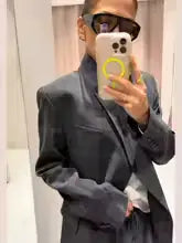 Veste Femme Élégante à Col Montant et Motif à Carreaux ORIS WEAR