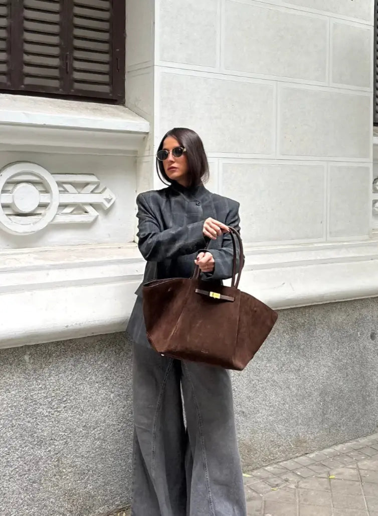 Veste Femme Élégante à Col Montant et Motif à Carreaux ORIS WEAR