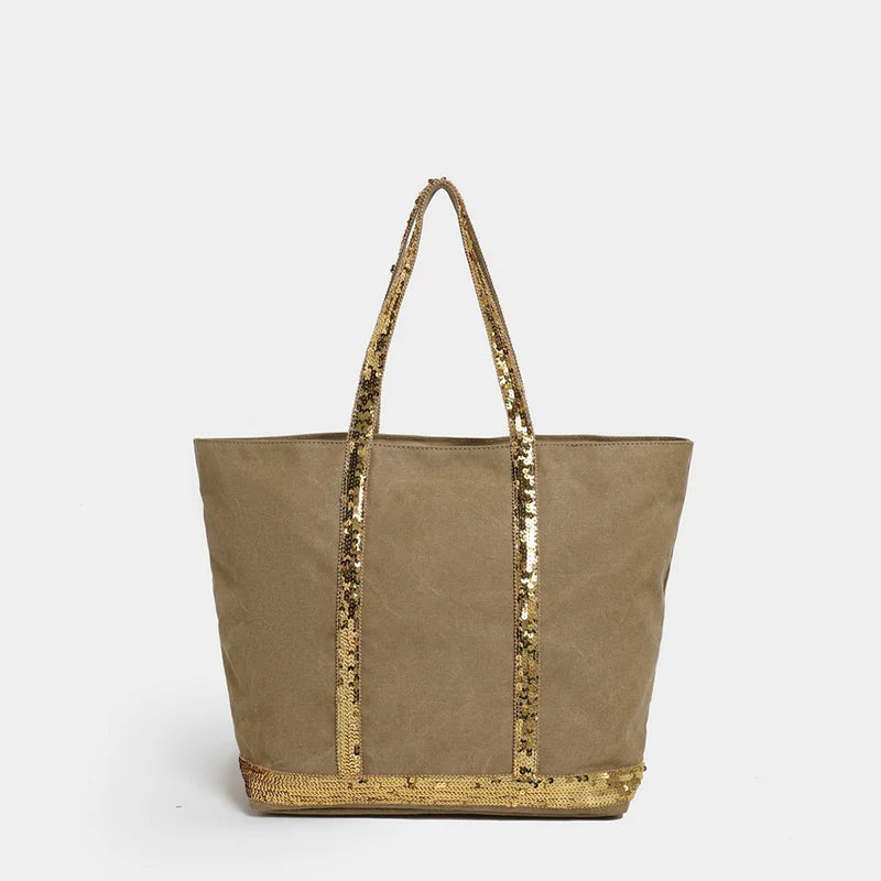 grand sac cabas en toile marron