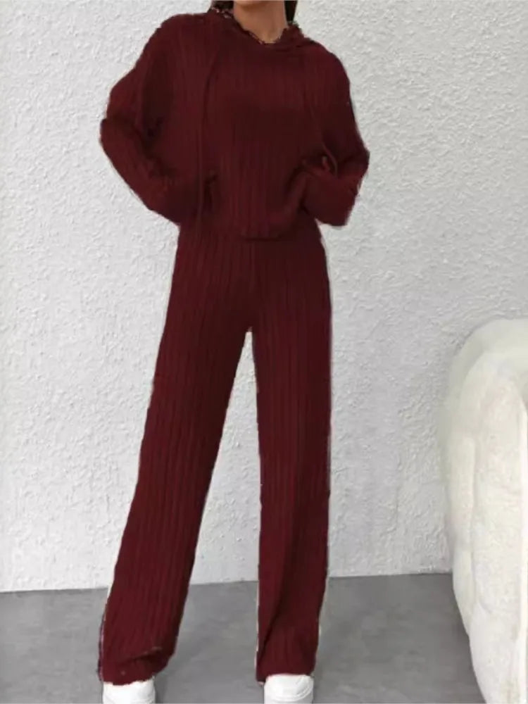 Best Ensemble Tricoté Casual Printemps-automne – Sweat à Capuche et Pantalon ORIS WEAR