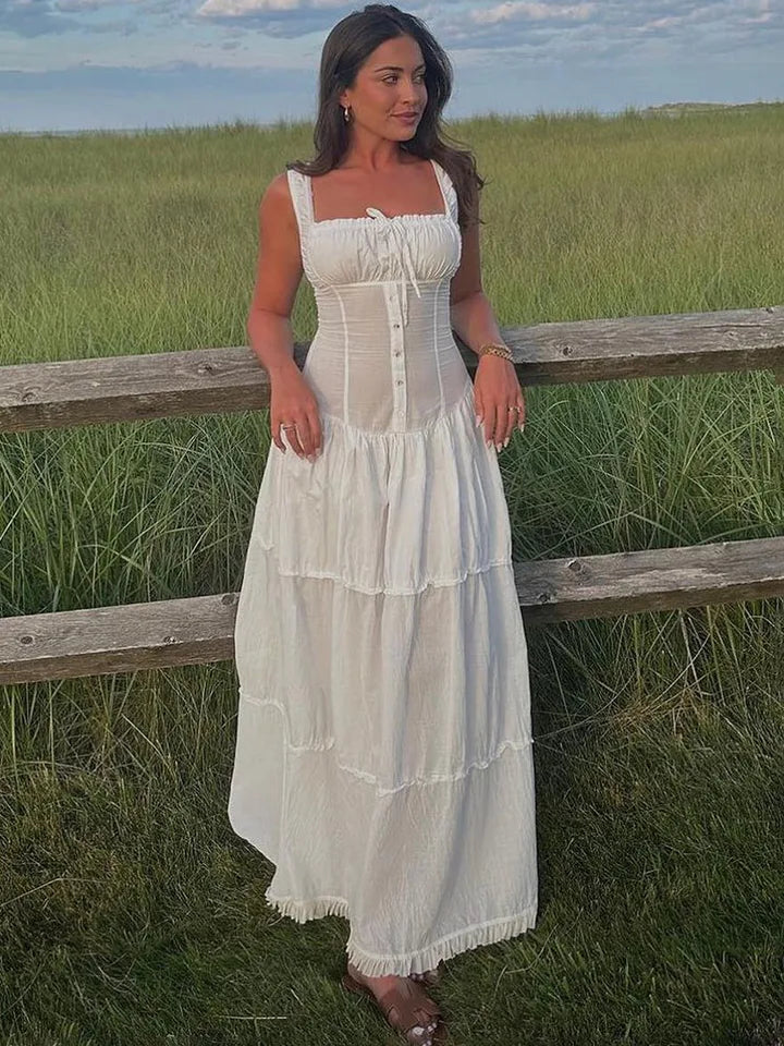 Robe extra longue avec style plissé sur le devant ORIS WEAR