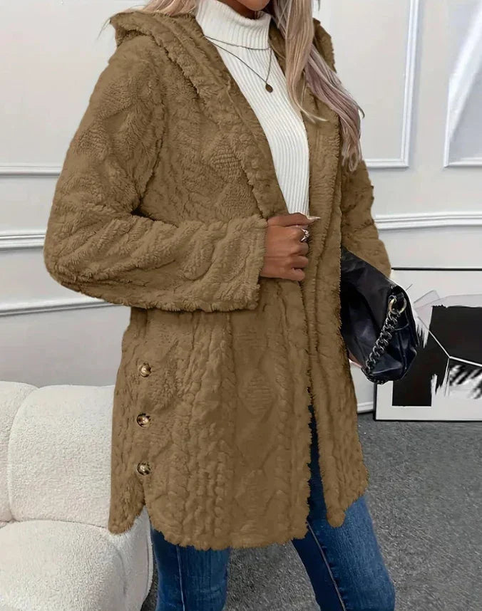 Manteau en Fleece à Capuche et Motif Argyle – Confort et Style Automnal ORIS WEAR