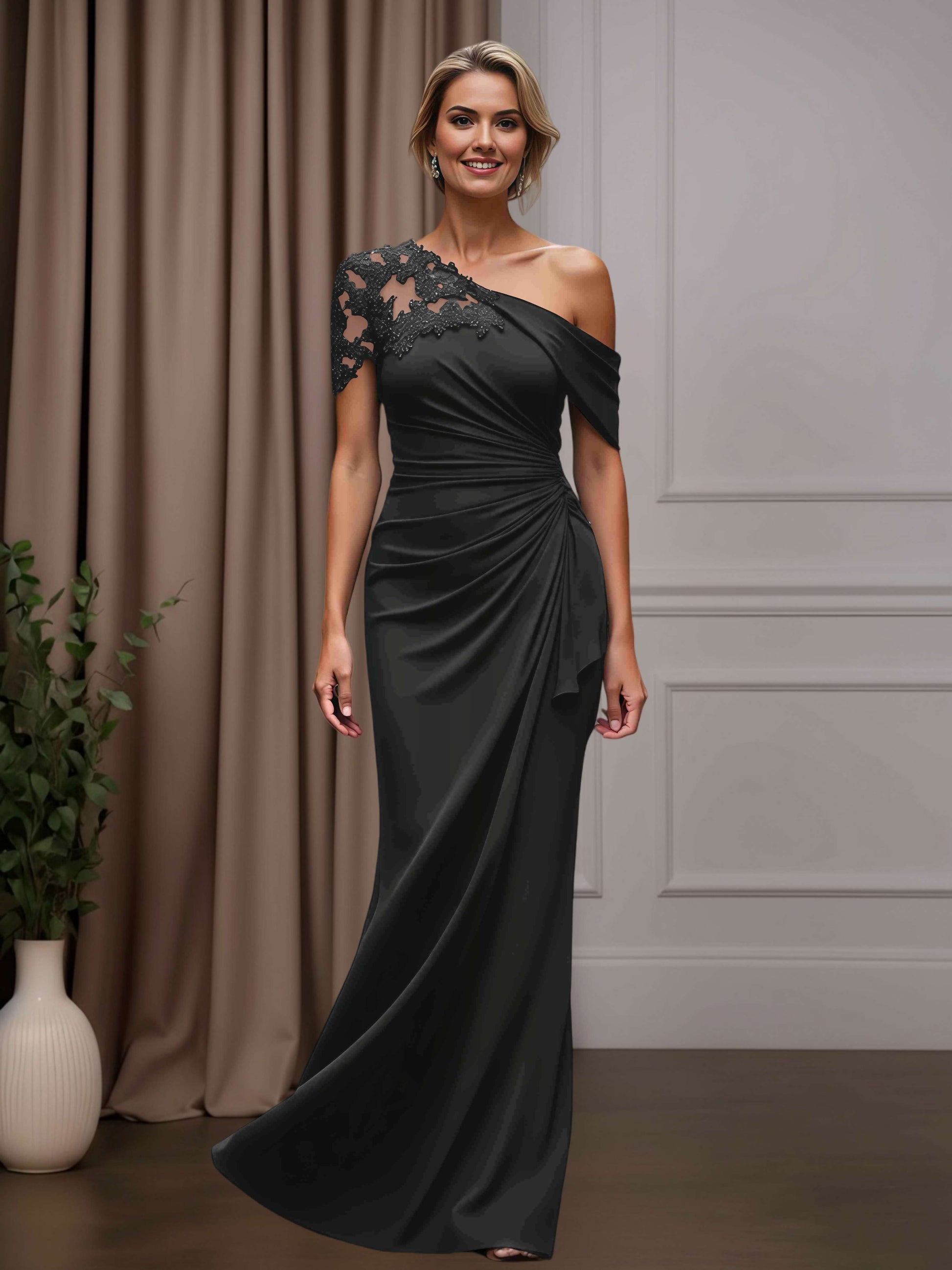 Robe longue femme en chiffon noir — ORIS WEAR