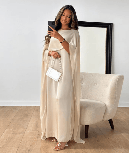 Robe longue femme en satin blanc — ORIS WEAR