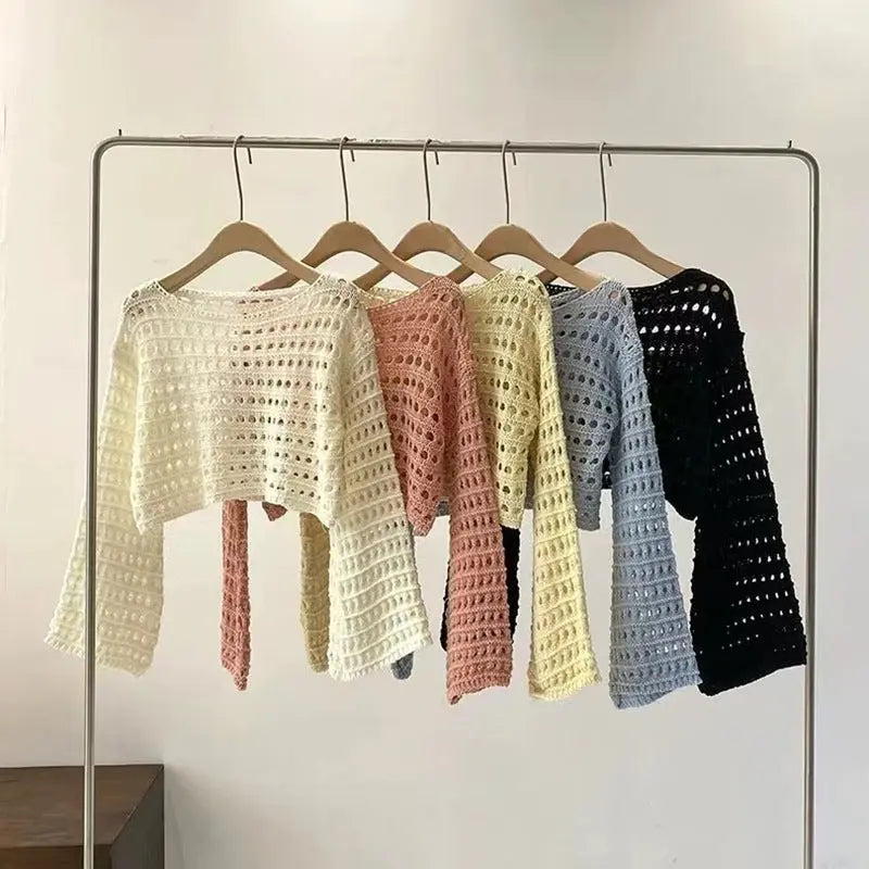 Pull court en maille ajourée tendance ORIS WEAR