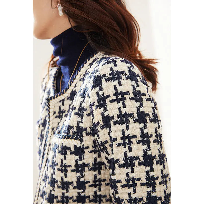 Veste Élégance – Blazer court à motif pied-de-poule ORIS WEAR