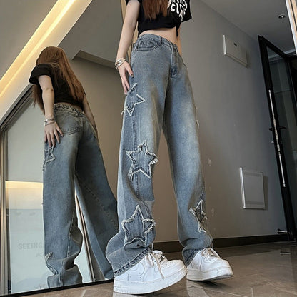 Jean large ample brodé à jambe droite ORIS WEAR