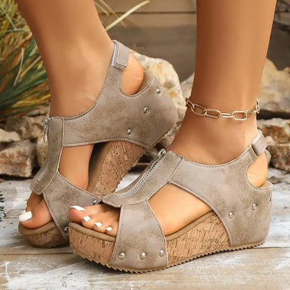 Sandales Compensées Légères avec Fermeture Éclair ORIS WEAR