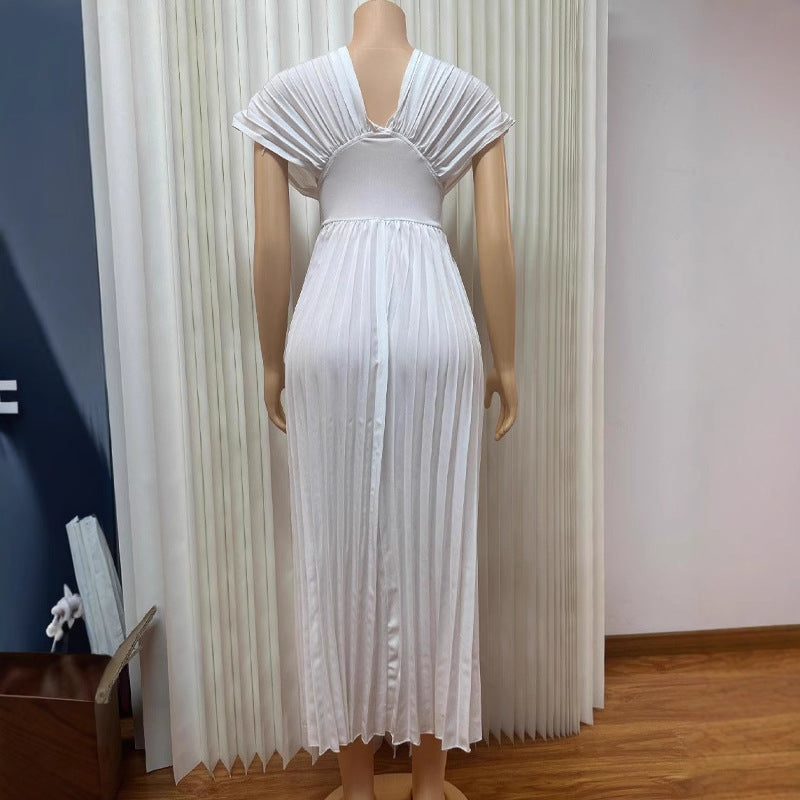 Elegant Pleated Midi Dress ORIS WEAR