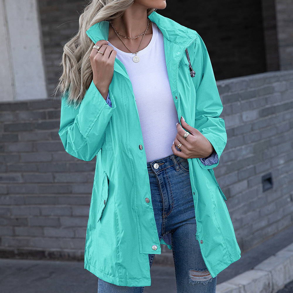 Manteau imperméable à capuche et fermeture éclair ORIS WEAR
