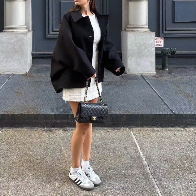 Manteau Court en Laine Mélangée – Charme Automnal ORIS WEAR