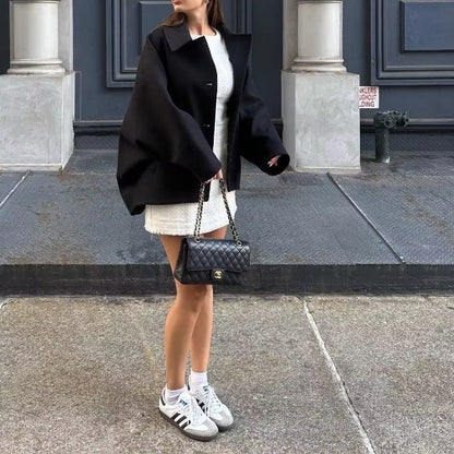 Manteau Court en Laine Mélangée – Charme Automnal ORIS WEAR