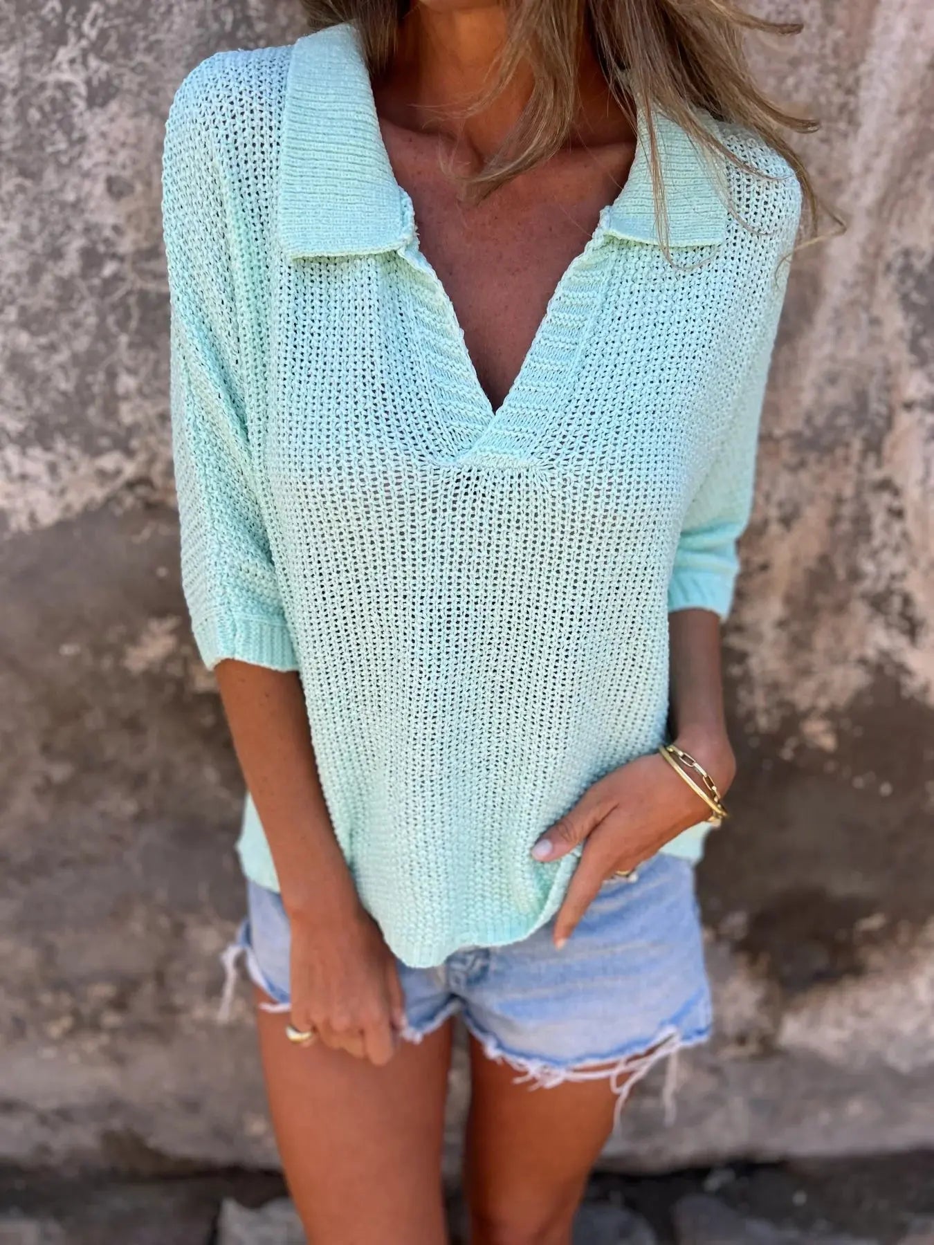 Haut Tricoté Élégant à Col Revers ORIS WEAR