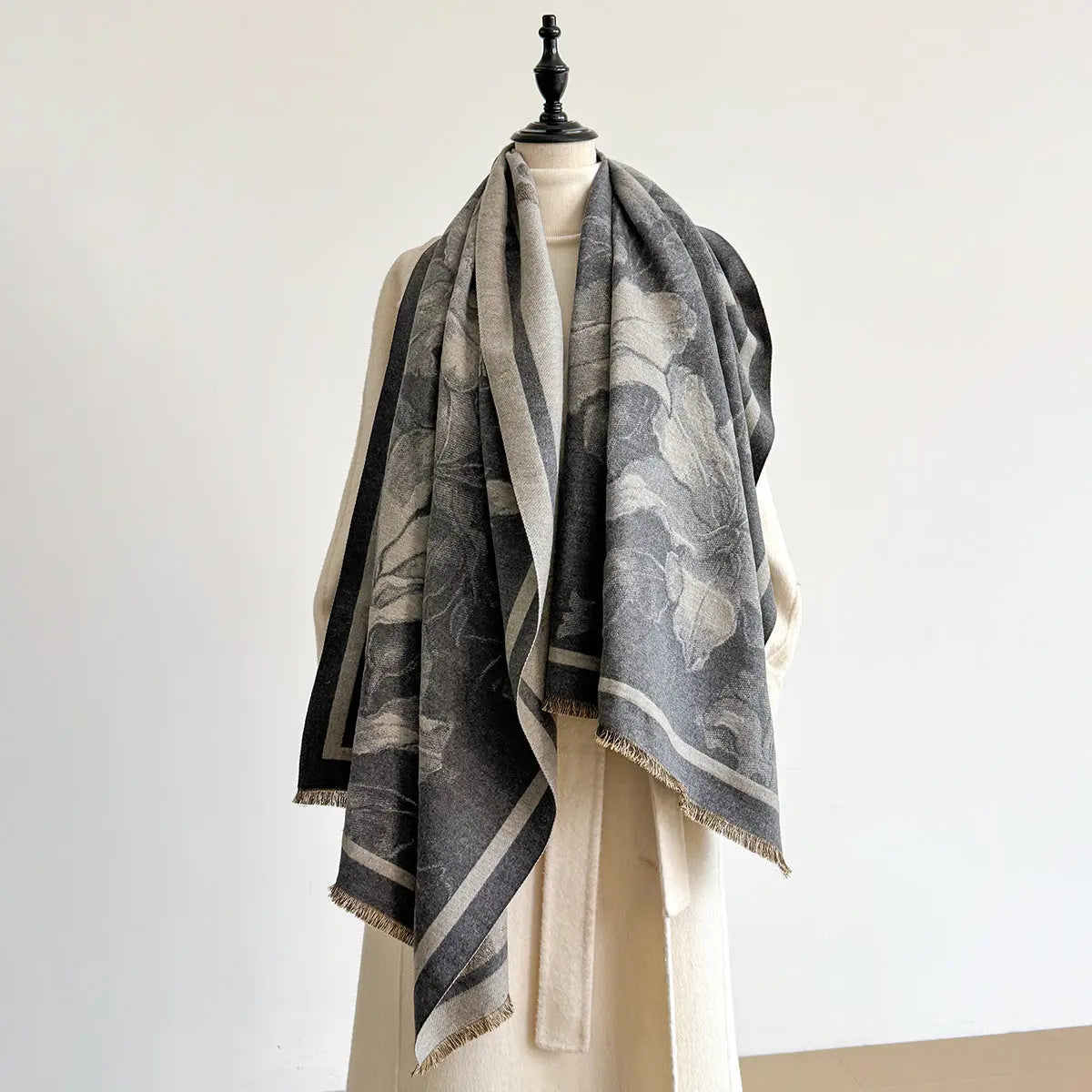 Châle élégant pour femme en fausse laine cachemire, chaud, épais et polyvalent. ORIS WEAR