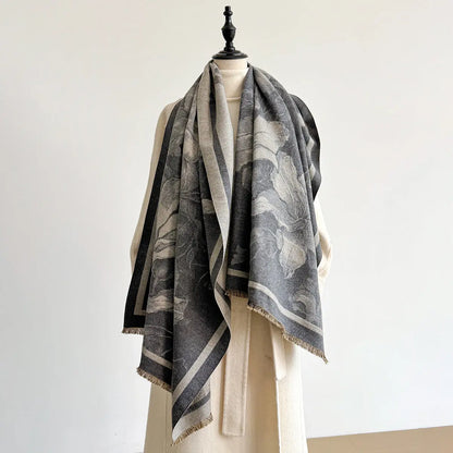 Châle élégant pour femme en fausse laine cachemire, chaud, épais et polyvalent. ORIS WEAR