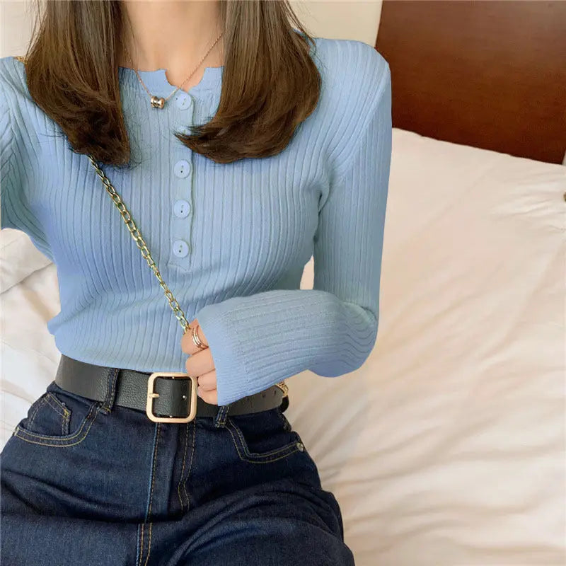 Top côtelé à boutons – Col rond et coupe ajustée ORIS WEAR