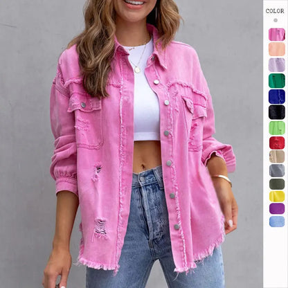 Veste femme fluide rose rouge — ORIS WEAR