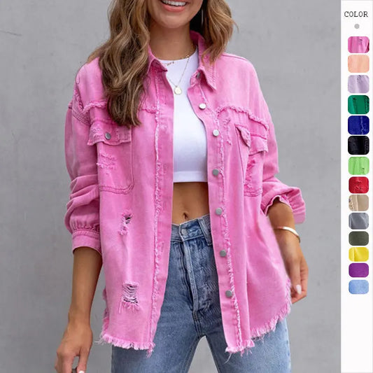 Veste femme fluide rose rouge — ORIS WEAR