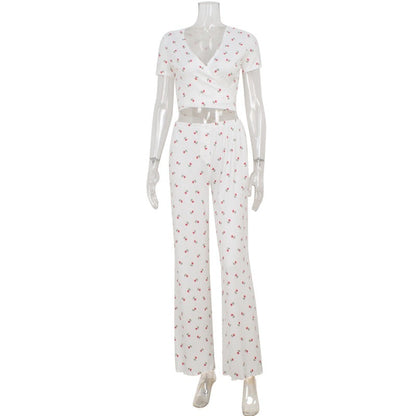 Floral Ribbed Lounge Set ORIS WEAR