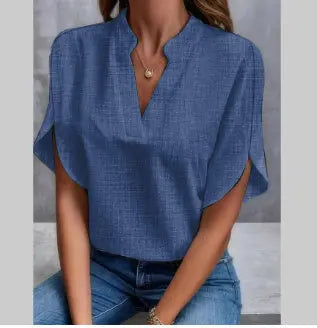 Blouse Fluide en Chiffon à Col V ORIS WEAR