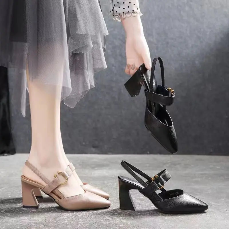 Sandales Élégantes à Talons Épais Bout Pointu ORIS WEAR