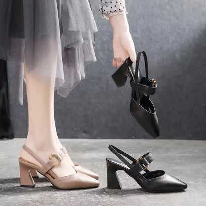 Sandales Élégantes à Talons Épais Bout Pointu ORIS WEAR