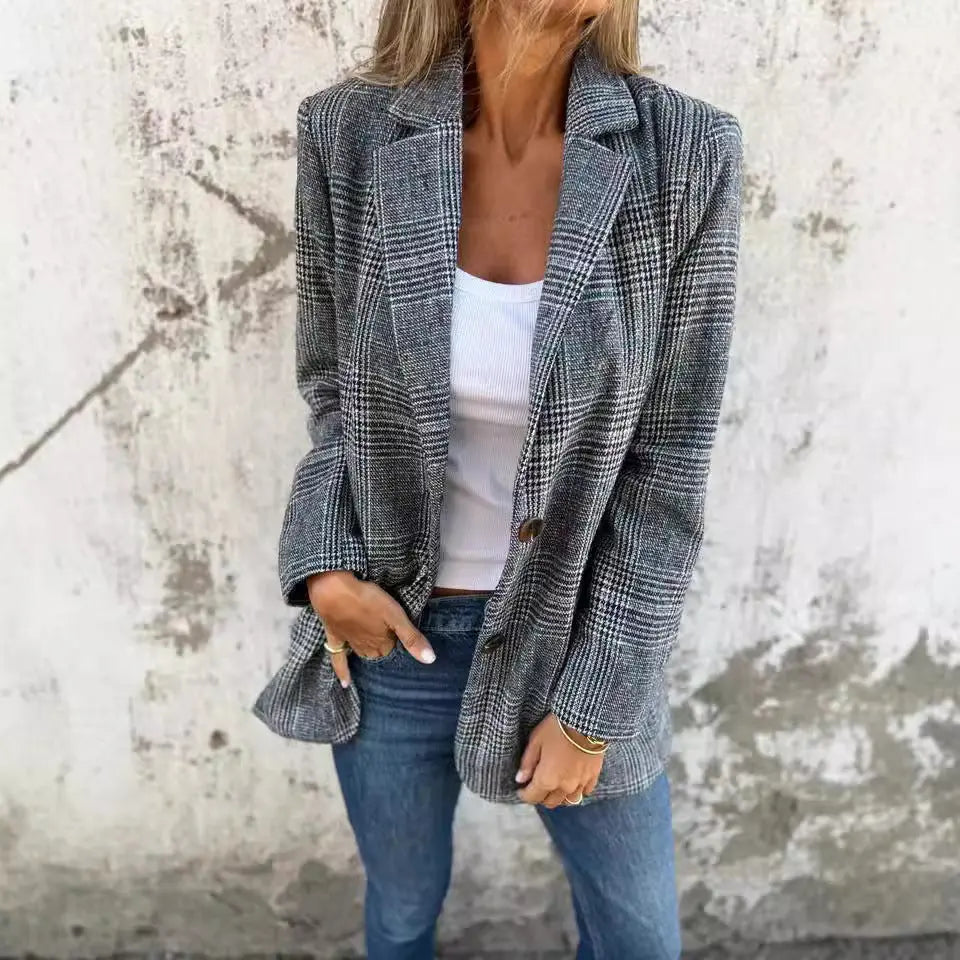 Blazer Élégance Rétro Pied-de-Poule ORIS WEAR